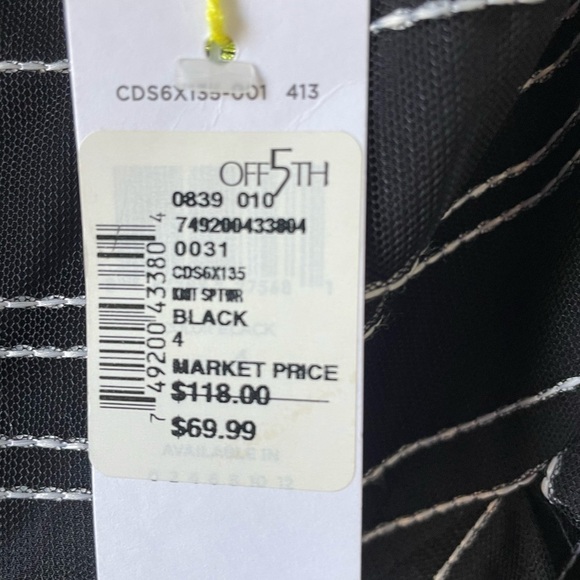 NWT BCBGeneration, size 4, black and white stripe belted fit & flare mini dress - Picture 3 of 8